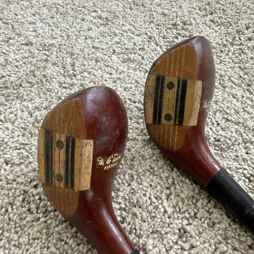 Vintage Golf Driver 1, 2, 3 &4 Wood Steel Shaft Clubs Spalding & Hagen